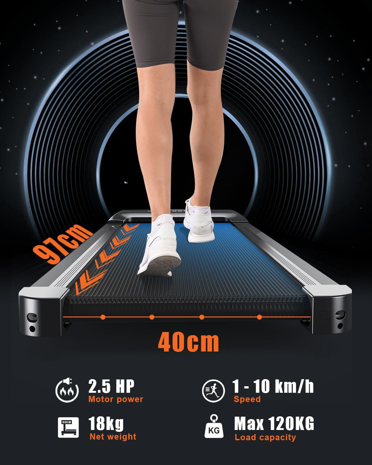 Walking Pad Treadmill with Incline, 5% Incline & 5MPH under Desk Portable Treadmill for Home Office, Compact & Small, Ultra Quiet with 300+ Lb Capacity