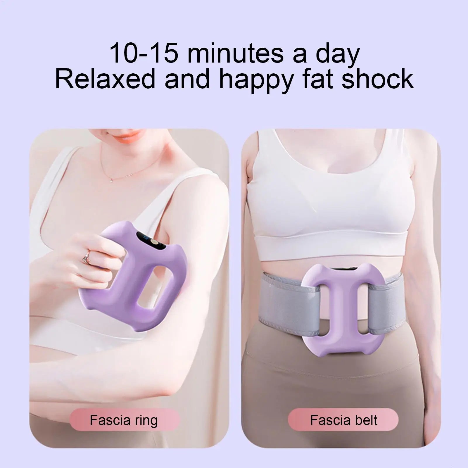 Fascia Massage Ring 5-Speed Deep Tissue Fascia Release Ring Massager Tools Cordless Roller with Belt for Muscle Relaxation Legs