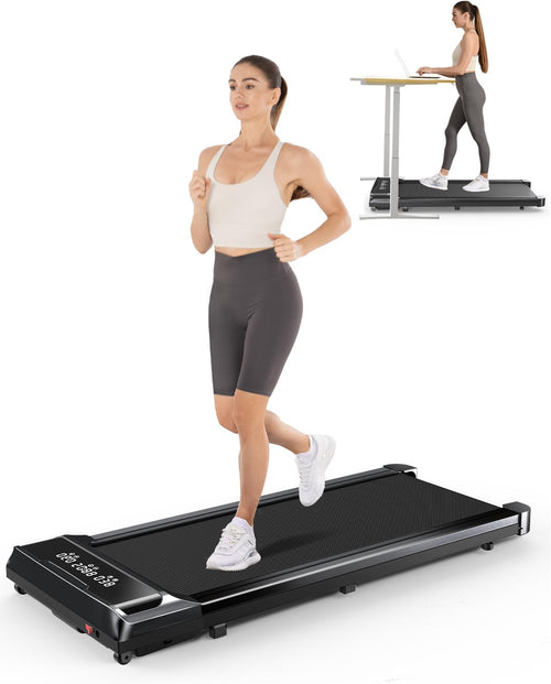 Walking Pad Treadmill with Incline, 5% Incline & 5MPH under Desk Portable Treadmill for Home Office, Compact & Small, Ultra Quiet with 300+ Lb Capacity