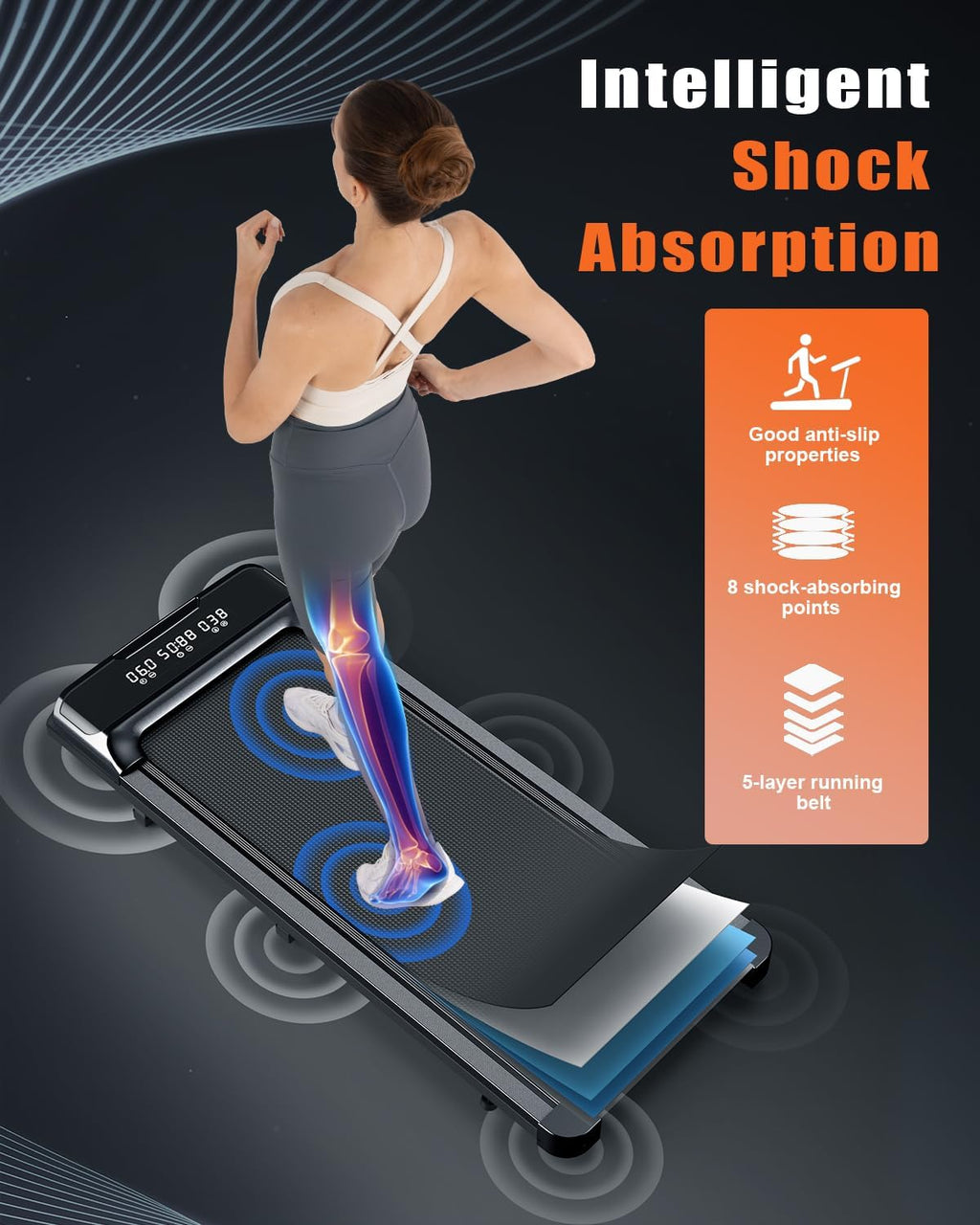 Walking Pad Treadmill with Incline, 5% Incline & 5MPH under Desk Portable Treadmill for Home Office, Compact & Small, Ultra Quiet with 300+ Lb Capacity